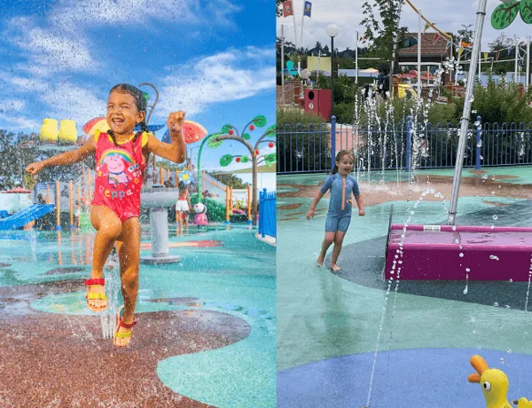 Wasserspielplatz im PEPPA PIG Park in Günzburg